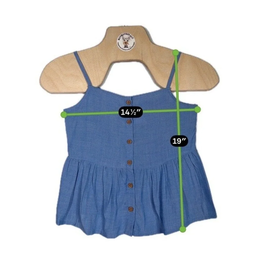 H&M Kids Blue 2 Piece‎ Matching Set Wide Leg Pants Peplum Top 9-10Y
